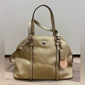 Coach metallic gold crossbody bag